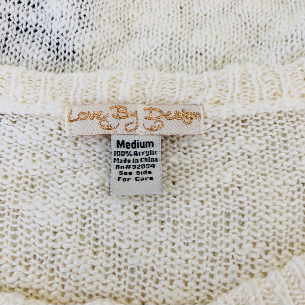 Love By Design lightweight cream cat sweater M - Picture 7 of 7